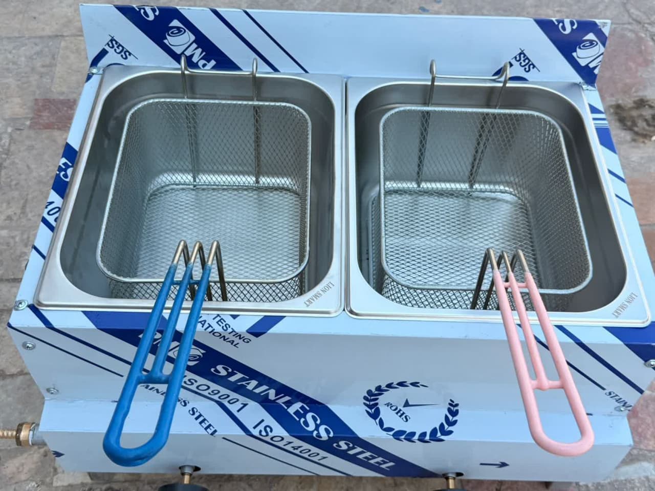 سرخ کن دو لگن رومیزی همراه لگن